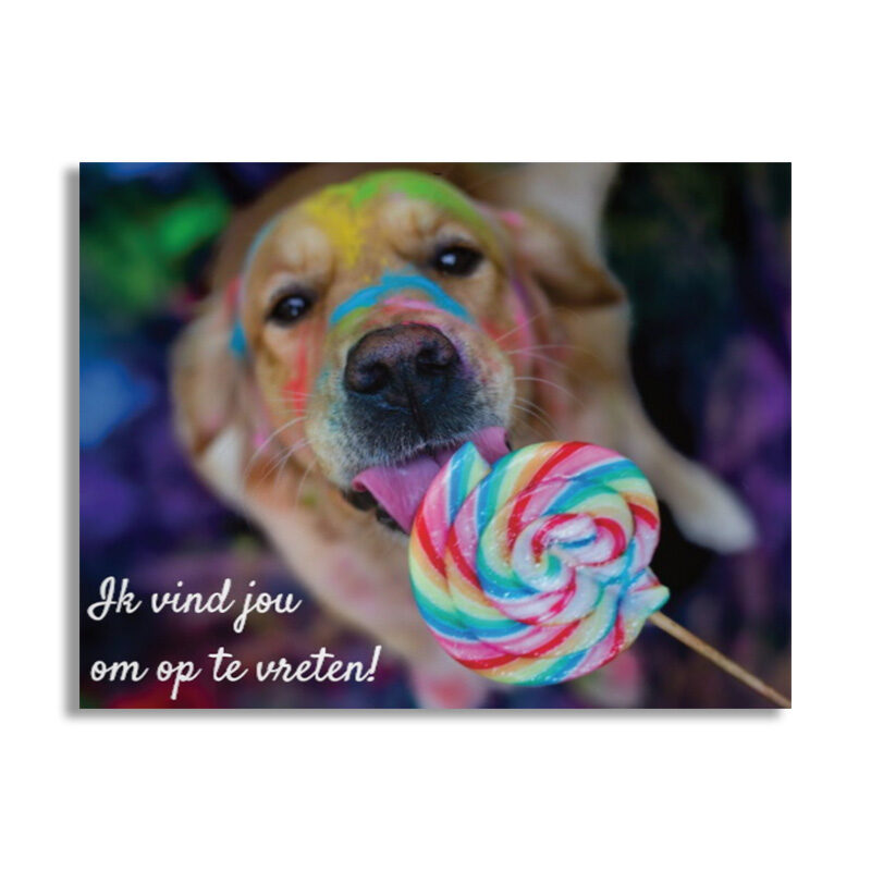 Wenskaart - ik vind jou om op te vreten